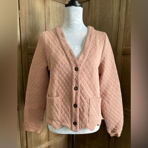 NWT Böhme Quilted Mauve Cardigan - Picture 1 of 8